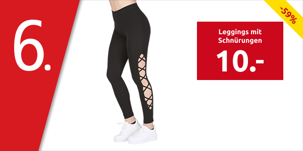 Leggings mit Schnürungen, schwarz