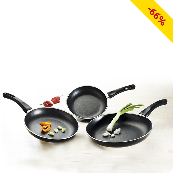 Teflon-Pfannen-Set, 3 Grössen