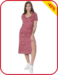 Kleid im Dirndl-Stil, rot geblümt