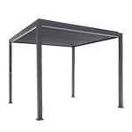 MIRADOR Paviljoen Basic aluminium-staal antraciet paaldikte 8,8x8,8 cm, 300x300x240 cm