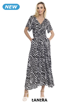 tANtRA Kleid «Love», schwarz/weiss, zebra