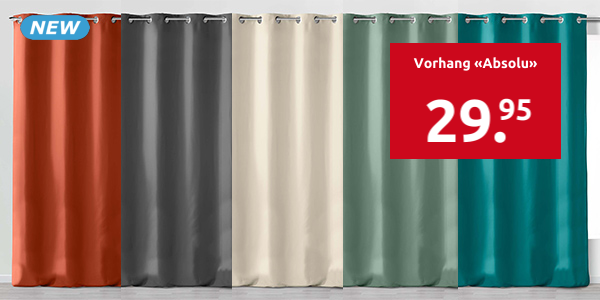 Vorhang «Absolu», H 260, B 140 cm, anthrazit
