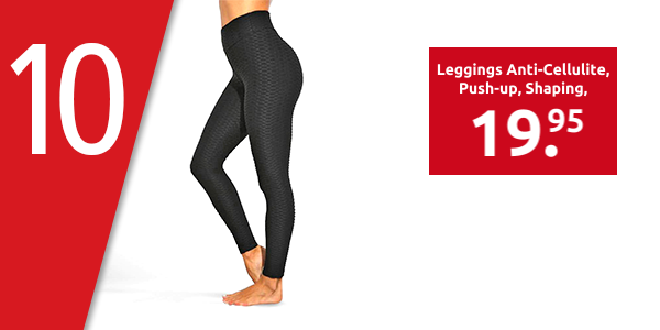 Leggings Anti-Cellulite, Push-up, Shaping, schwarz