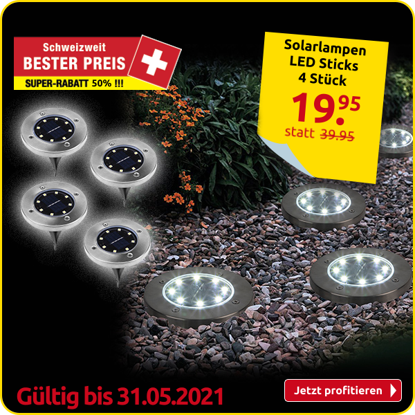 Solarlampen LED Sticks, 4 Stück