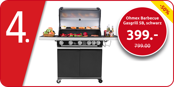 Ohmex Barbecue Gasgrill 5B, schwarz