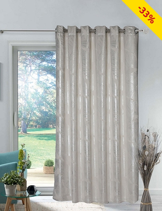 Lichtundurchlässiger Vorhang «Leaf», stein