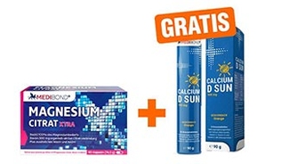 zu Magnesium Citrat XTRA Medibond + gratis Calcium D Sun Medibond 20 Brausetabletten