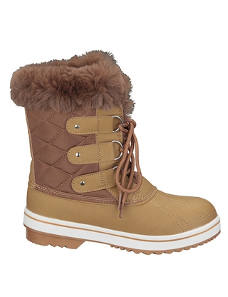 Damenstiefeletten, gefüttert, camel