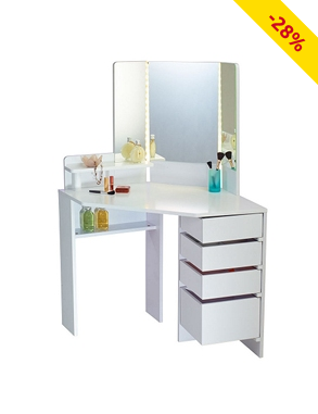 Eck-Coiffeuse mit LED