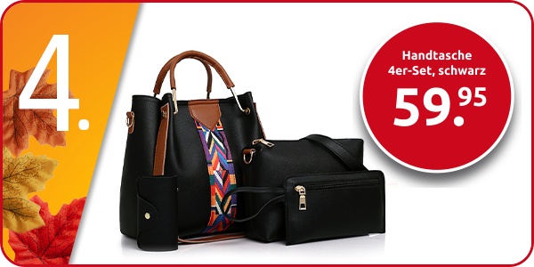 Handtasche 4er-Set, schwarz