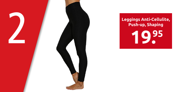 Leggings Anti-Cellulite, Push-up, Shaping, schwarz