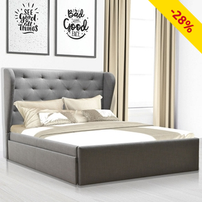 Bett «Vida», 160 x 200 cm, grau