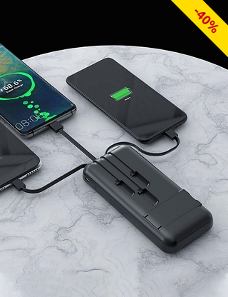 Powerbank, lädt 3 Geräte auf einmal, 10'000 mAh