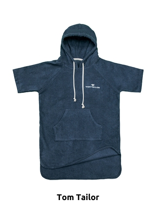 TOM TAILOR Bademantel «Tom» aus reiner Baumwolle, marine