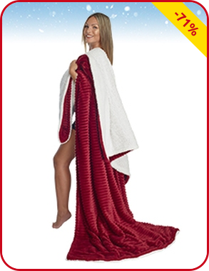 Fleecedecke «Wave», weinrot