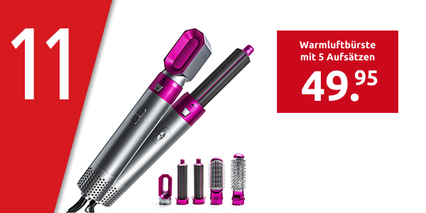Warmluftbürste «Hot styler» mit 5 Aufsätzen