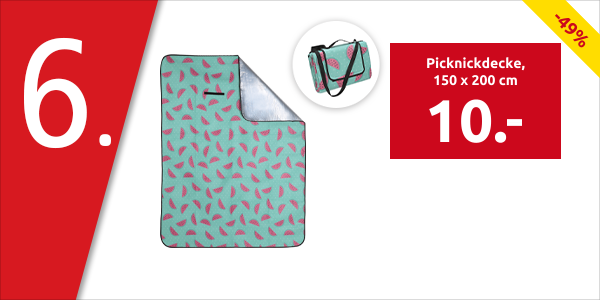 Picknickdecke «Wassermelonen», 150 x 200 cm