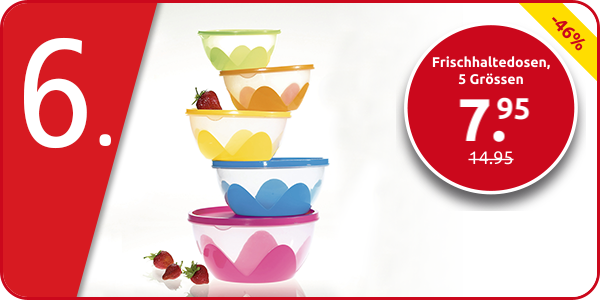 Frischhaltedosen, 5 Grössen