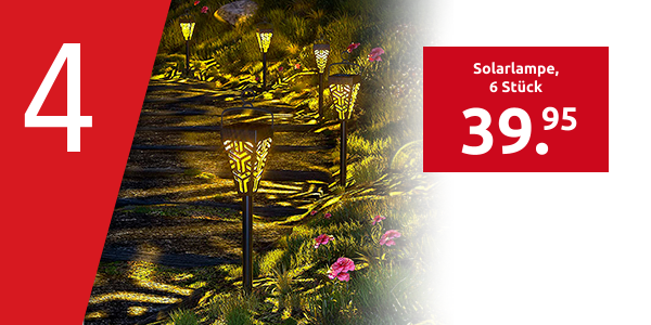 Solarlampe «Lanta», 6 Stück, mit Erdspiess