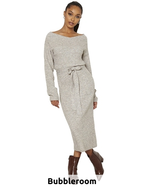 Bubbleroom Strickkleid, grau