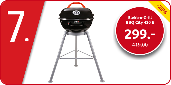 Elektro-Grill BBQ City 420 E, GRATIS: Hülle & Sonde, Wert 115 CHF