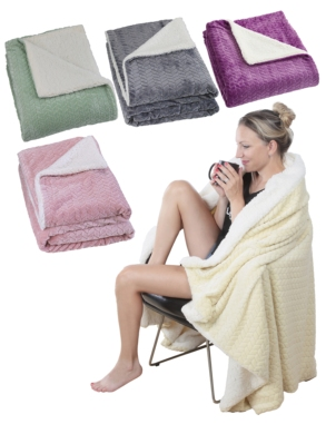 Fleecedecke «Popcorn», grau