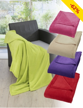 Fleecedecke «Coral» extralang, 220 x 240 cm, fuchsia