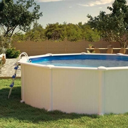 Aufstellpool Stahlwandpool-Set Planet Pool Vision-Pool Classic rund Ø 450x120 cm inkl. Sandfilteranlage, Leiter, Einbauskimmer, Filtersand & Anschlussschlauch weiss