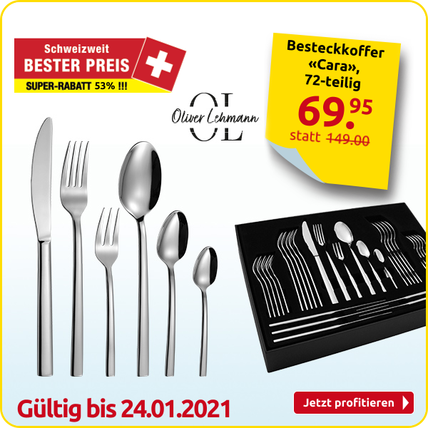 Oliver Lehmann Besteckkoffer «Cara», 72-teilig für 12 Personen