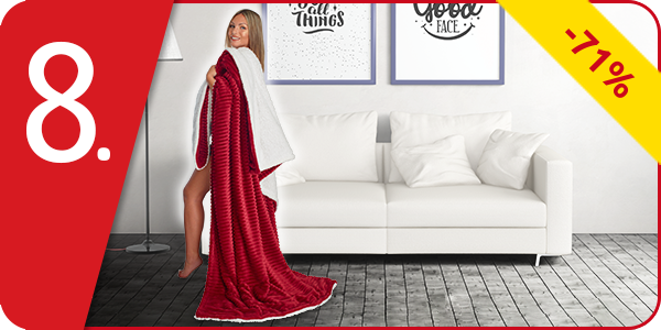 Fleecedecke «Wave», weinrot