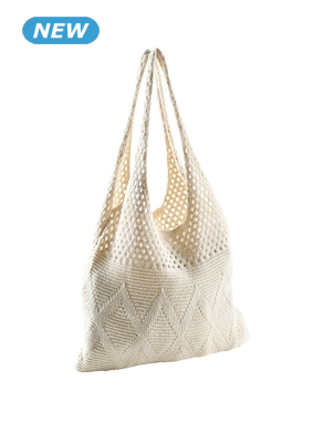 Handtasche aus Makramee, ecru