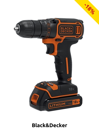 Black & Decker Bohrschrauber « BDCDC18», 18V, Holz und Metall