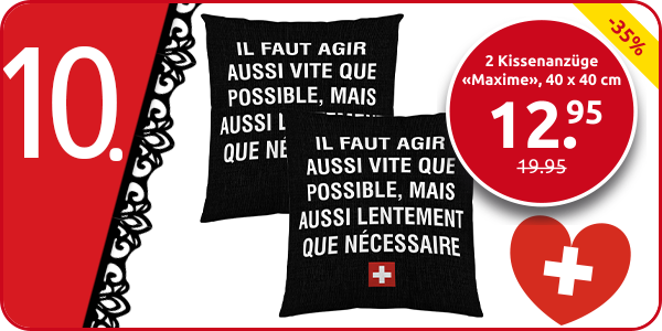 2 Kissenanzüge «Maxime», 40 x 40 cm