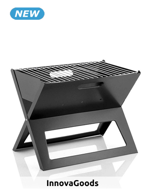 InnovaGoods Holzkohlegrill, klappbar und tragbar, 45x45x2,5 cm