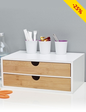 Bambusschublade für Tee & Kaffee, 2-stöckig