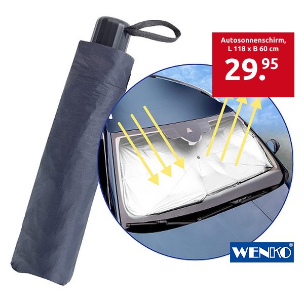WENKO Autosonnenschirm, L 118 x B 60 cm