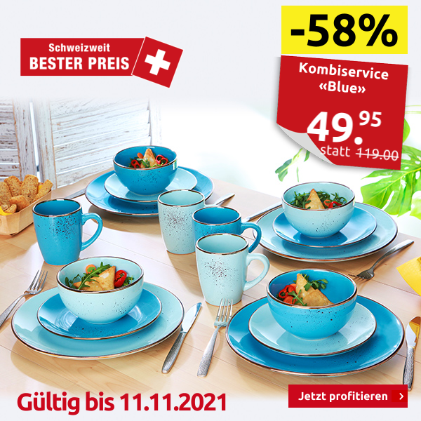 Kombiservice «Blue» für 4 Personen, 16-teilig