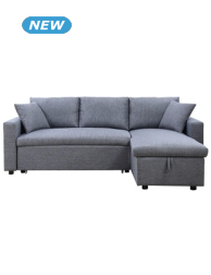 Eck-Schlafsofa «Oliver» mit Stauraum, grau