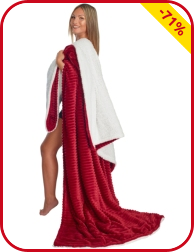 Fleecedecke «Wave», weinrot