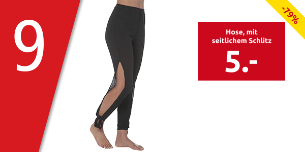 Hose, mit seitlichem Schlitz, schwarz