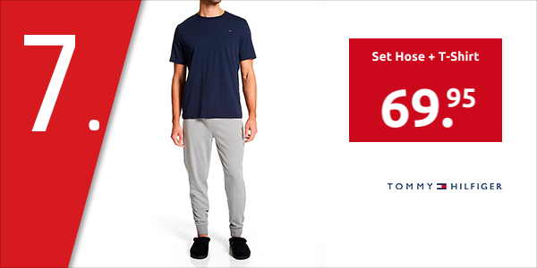 Tommy Hilfiger Set Hose + T-Shirt, dunkelblau/grau