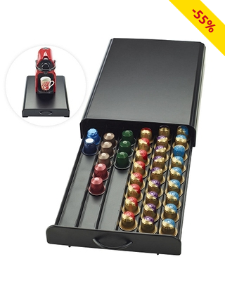 Nespresso Kapselschublade für 60 Stück, schwarz