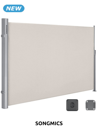 SONGMICS Seitenmarkise, 350 x 180 cm, beige