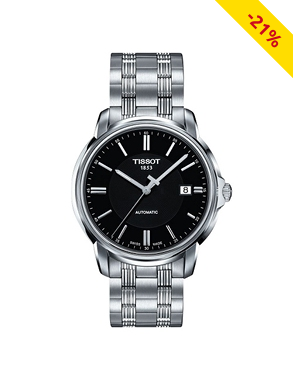 Herrenuhr, Armband aus Edelstahl, silberfarben/schwarz