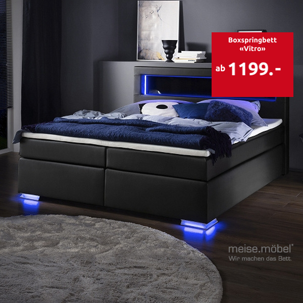 Boxspringbett «Vitro», schwarz