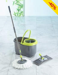 Mopp-Set «Roundflat» mit doppeltem Schleudersystem