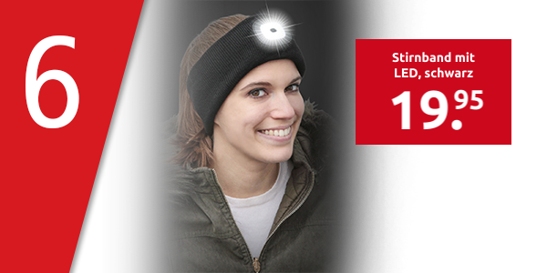 Stirnband mit LED, schwarz