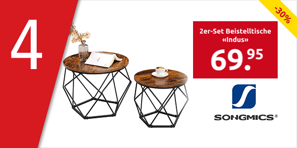SONGMICS 2er-Set Beistelltische «Indus», schwarz