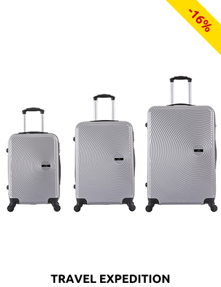 TRAVEL EXPEDITION Koffer «Ibiza», 3er-Set, silber