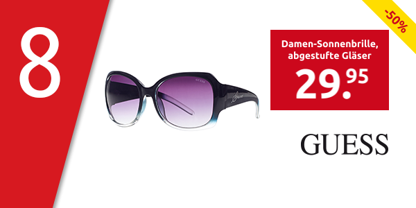 GUESS Damen-Sonnenbrille, abgestufte Gläser, schwarz